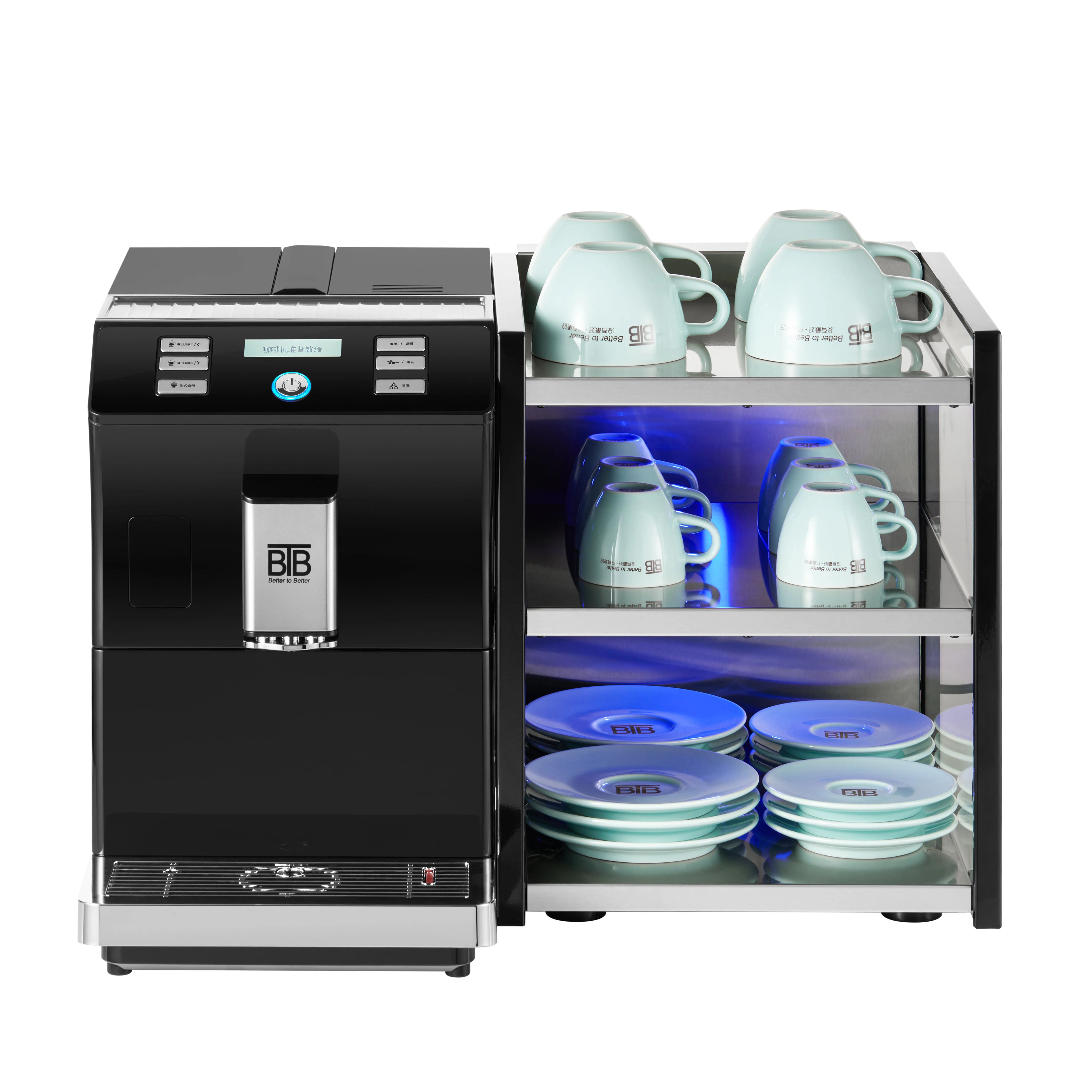 BTB - 206  One key operation full smart automatic espresso coffee machine for black coffee with kinds of adjustable grinding