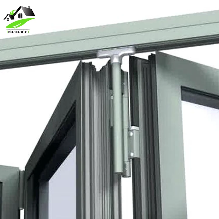 
factory wholesale price modern security glass black aluminum folding door 