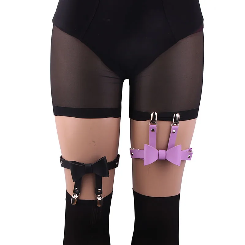 Fashion Punk Harness Belts Gothic Thigh Bondage PU Leather Sexy Chastity Belt Pink Garters Belts