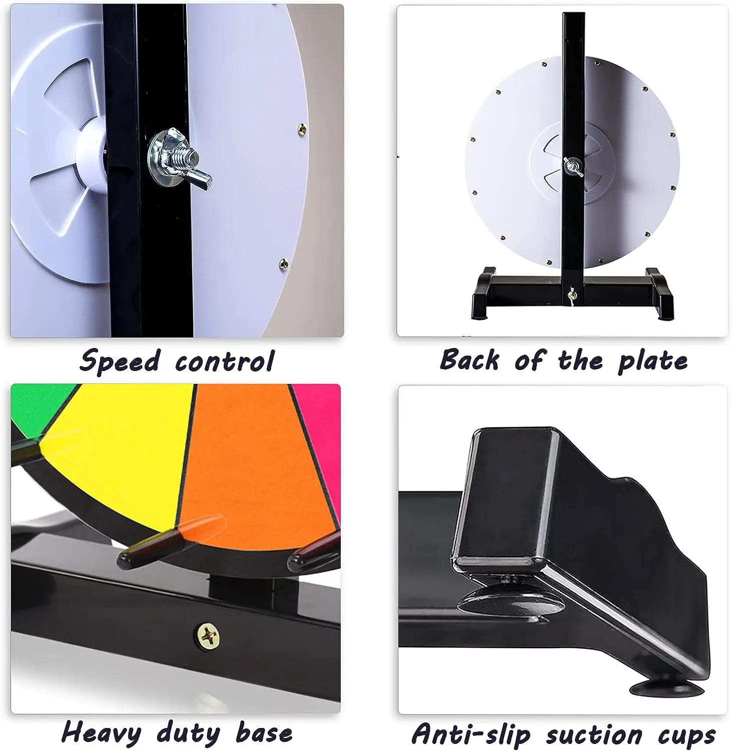 Spinning Prize Wheel Tabletop Color 14 Slots Spinning Wheel  Editable Carnival Fortune Spin to Win Casino Trade Show