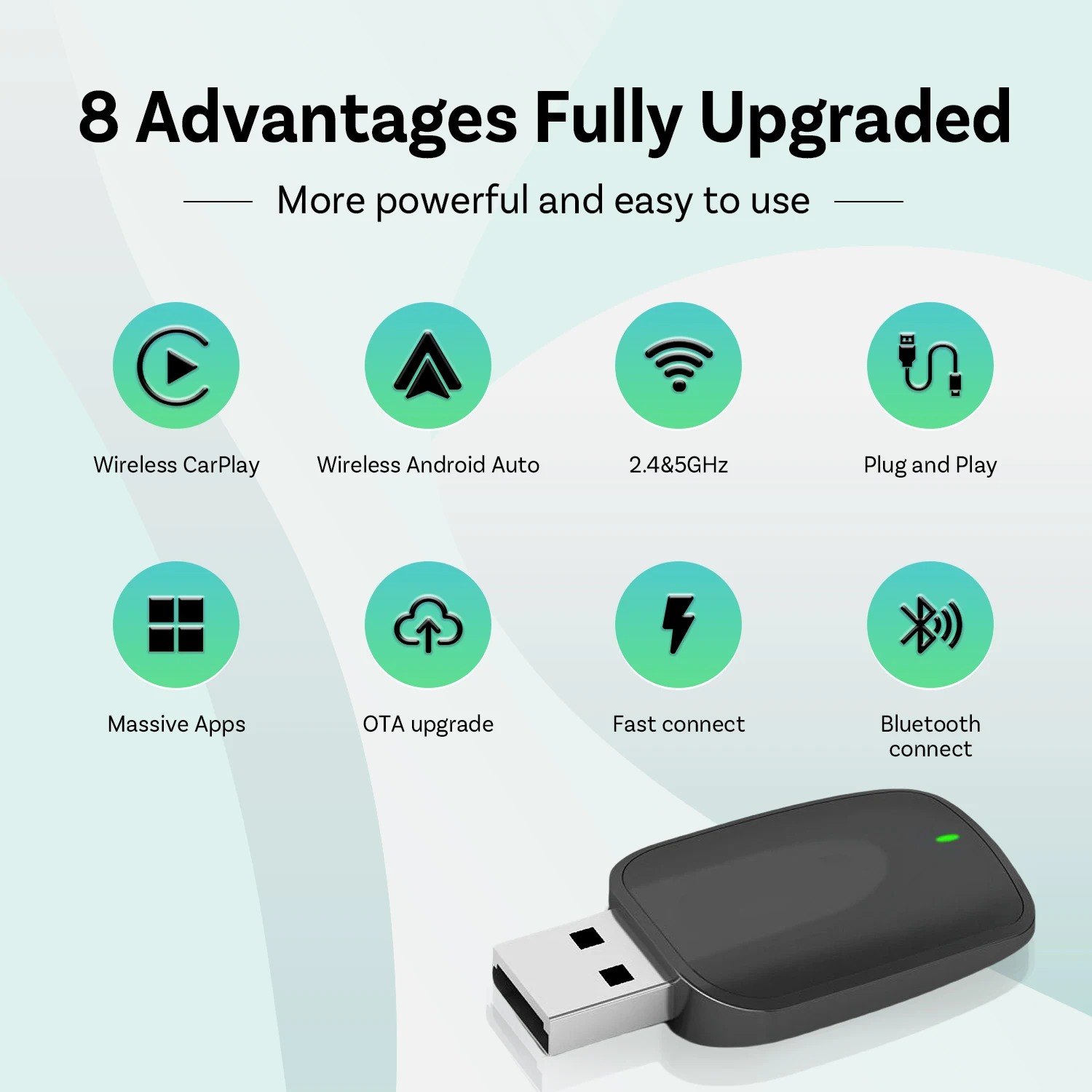 New Arrival economical wired Carplay to wireless Android Auto Carplay Android Auto Adapter for Car Media Mini Media Dongle