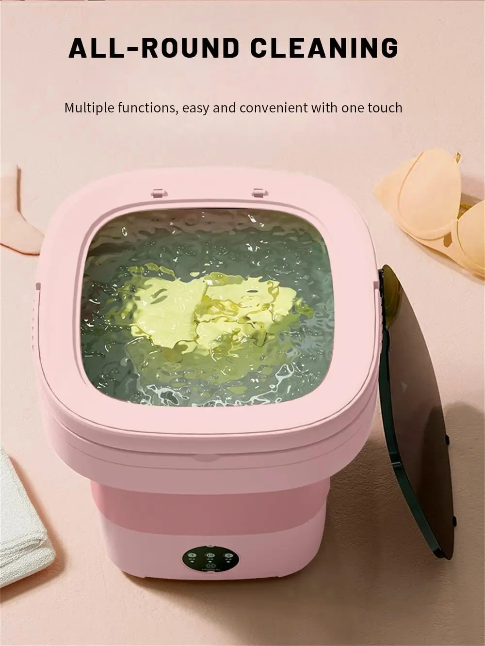 New Arrival 2024 Foldable Small Portable Washing Machine Mini Washer 11L High Capacity with 3 Modes Deep Cleaning for Underwear