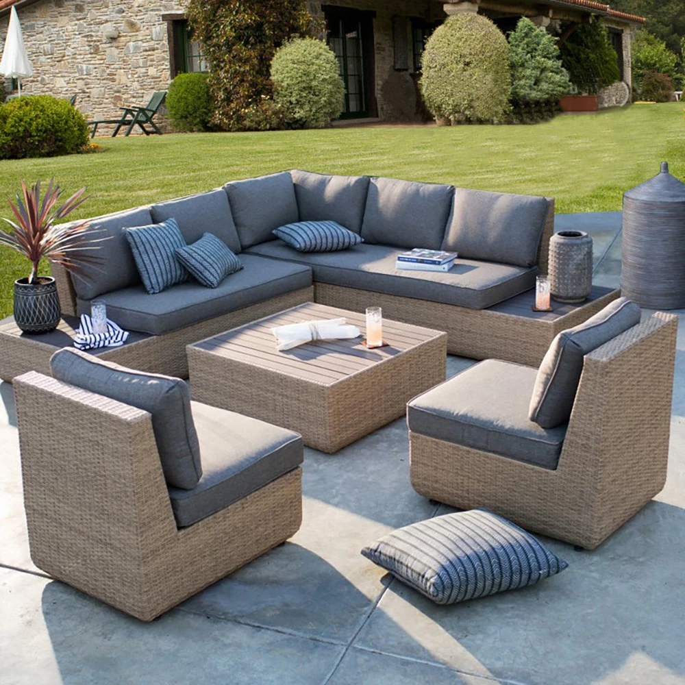 Moderno Outdoor Patio Rattan Sofa Set Versatile Furniture Dining Hotels Villas Parks Courtyards Farmhouses-for Gardens Beaches