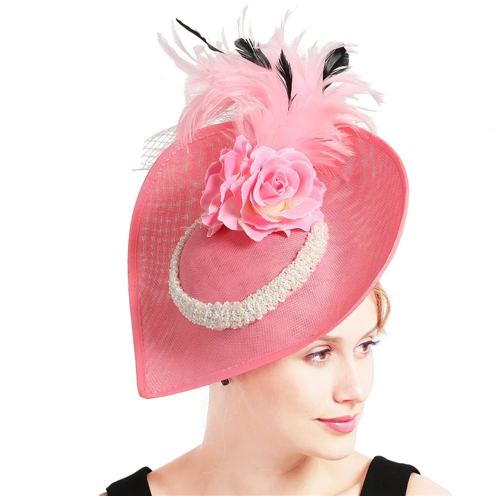 New design wedding hats ladies evening party head accessories elegant pearl fascinators for women