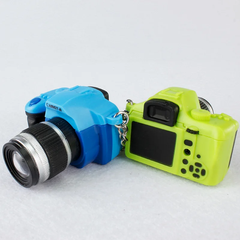 High Quality Simulation Mini Camera Keychain Led Light Sounding Key Ring