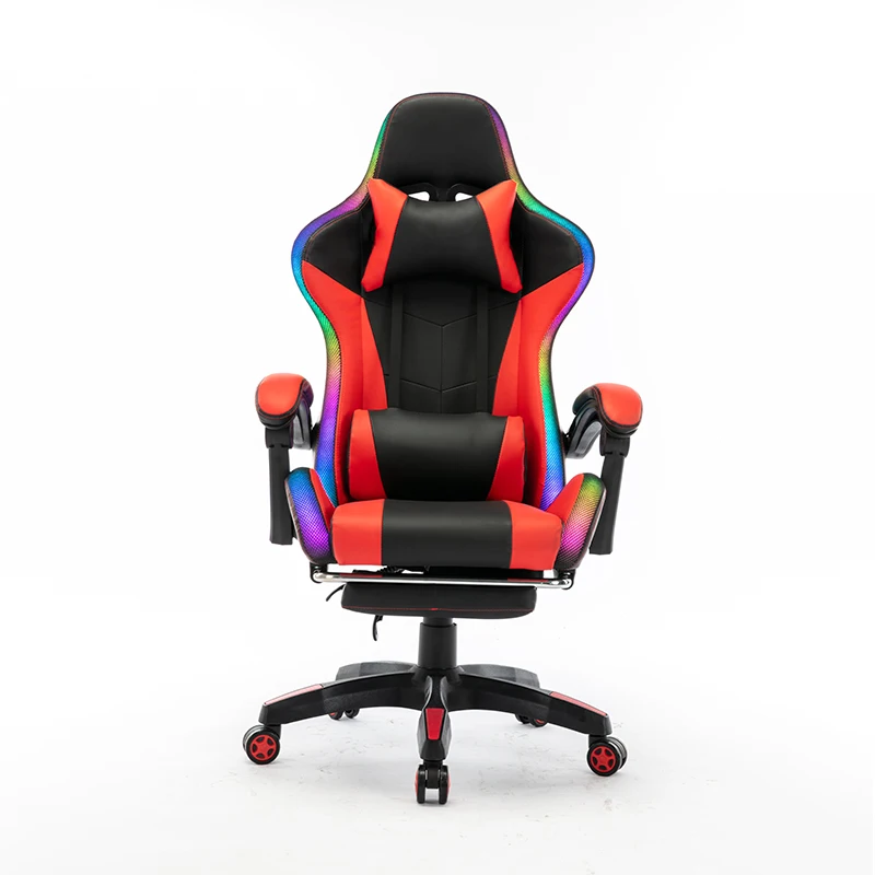 Оптовая продажа с завода, кожаный Наклонный игровой стул rgb