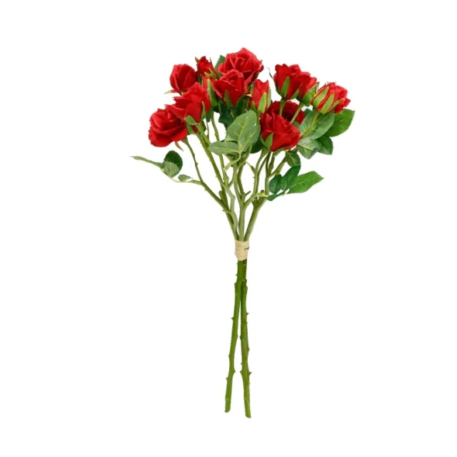 New 18 Heads Stem Artificial Silk Miniature Wild Rose Flowers For Decoration