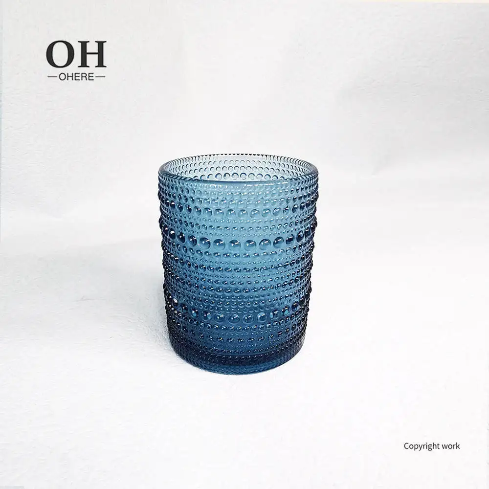 Wedding supplies unique crystal cup glass goblet colored wine glass sky blue embossed water goblets on sale for wedding wine cup