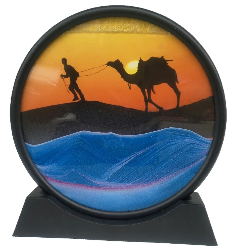 Новый стиль, креативное украшение для дома, песочные часы, художественное искусство, жидкость, пустыня, верблюд, песочные часы, движущиеся песочные часы, художественное изображение