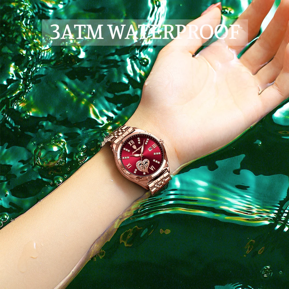 POEDAGAR Women Watches Fashion Rose Gold Stainless Steel Ladies Watch Waterproof Date Luminous Quartz Wristwatch Girlfriend Gift