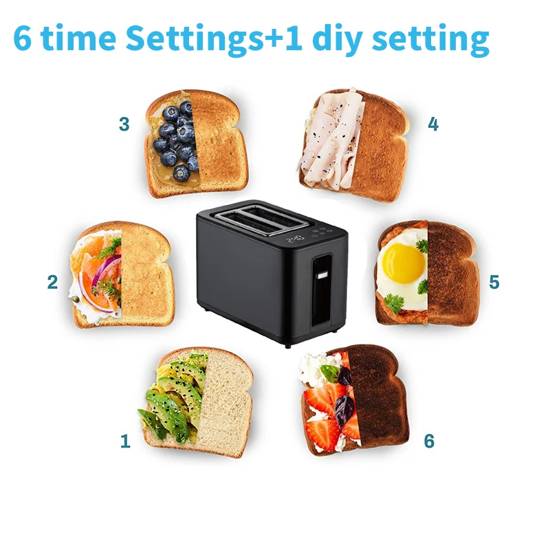 Smart Electric Toaster Tostadora De Pan Reheat Function Touchscreen Modern Touch Toaster With Screen
