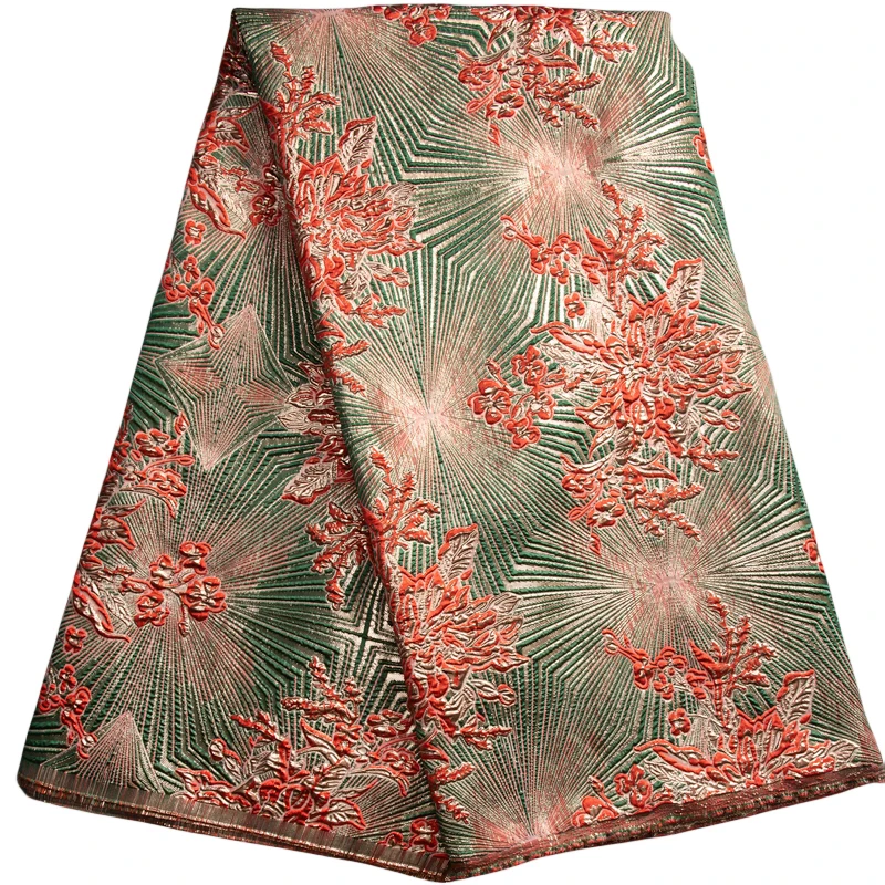 3466 Luxury Nigerian Brocade Lace Fabric High Quality  African Jacquard Brocade Lace Fabric 5 Yards For Elegant Evening Party