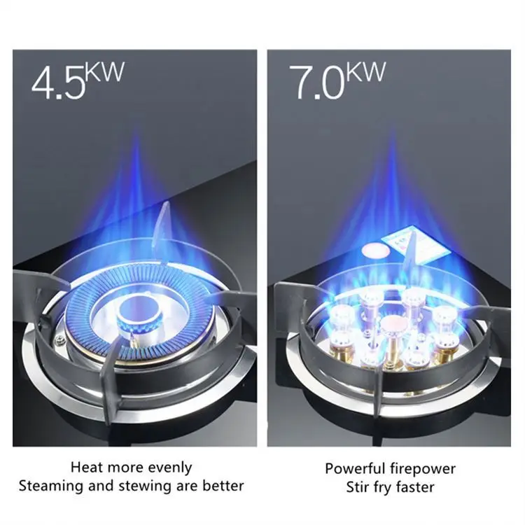 Widely Used Empered Glass 2 Burner Gas Stove Metal Seaming Gas Stove
