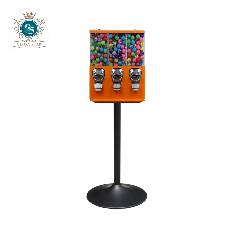 Automatic Square Gift/Candy/Gumball/Capsule Vending Machine/New Business Ideas Triple Head Toy Vending Machine