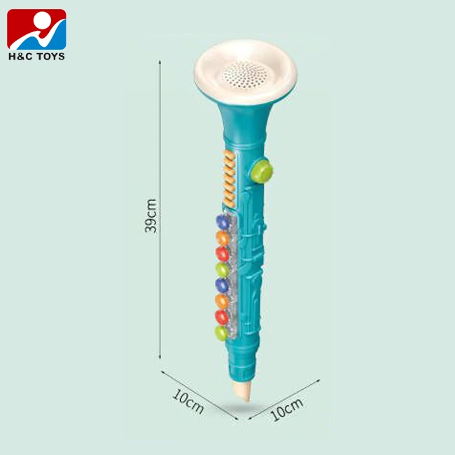 Simulate music clarinet with lights for kids education musical instrument plastic clarinet toy