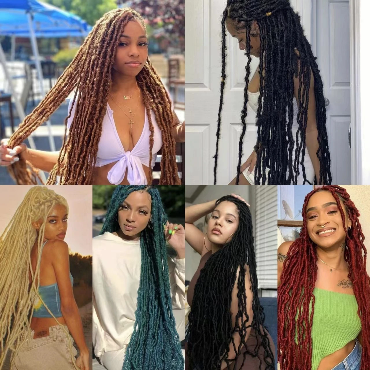 Crochet Hair  Goddess Faux Locs  Long Curly Dreadlocks Pre Looped 14 18 24 30 36 inches Soft Locs