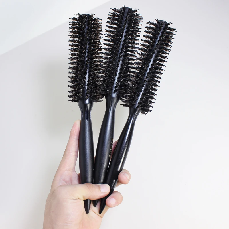 new product ideas 2023 Wholesale Salon Custom Bristle nylon teeth Lotus wooden comb Brush curly wooden round hair brush tool