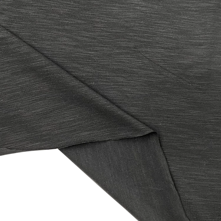 Harvest knit slub style cotton fabric 47% cotton 47% modal 6% spandex fabric jersey natural fiber modal fabric for adult clothes