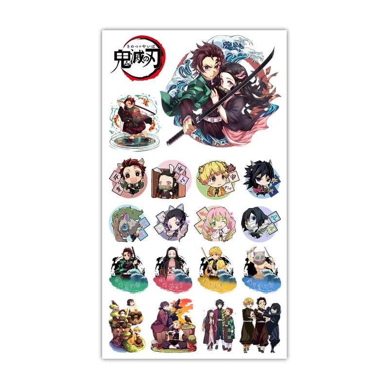 Wholesale anime demon slayer sword tattoo sticker temporary dragon ball tattoo stickers waterproof for kids
