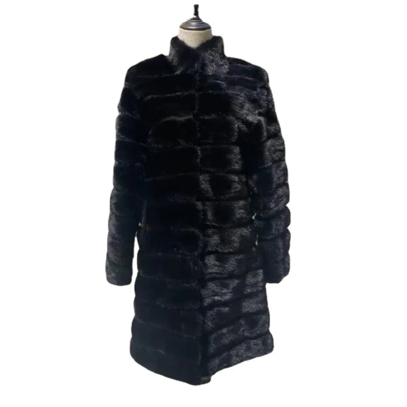 New Stand Collar Mink Hair Top and Leather Clothes Fur Coat