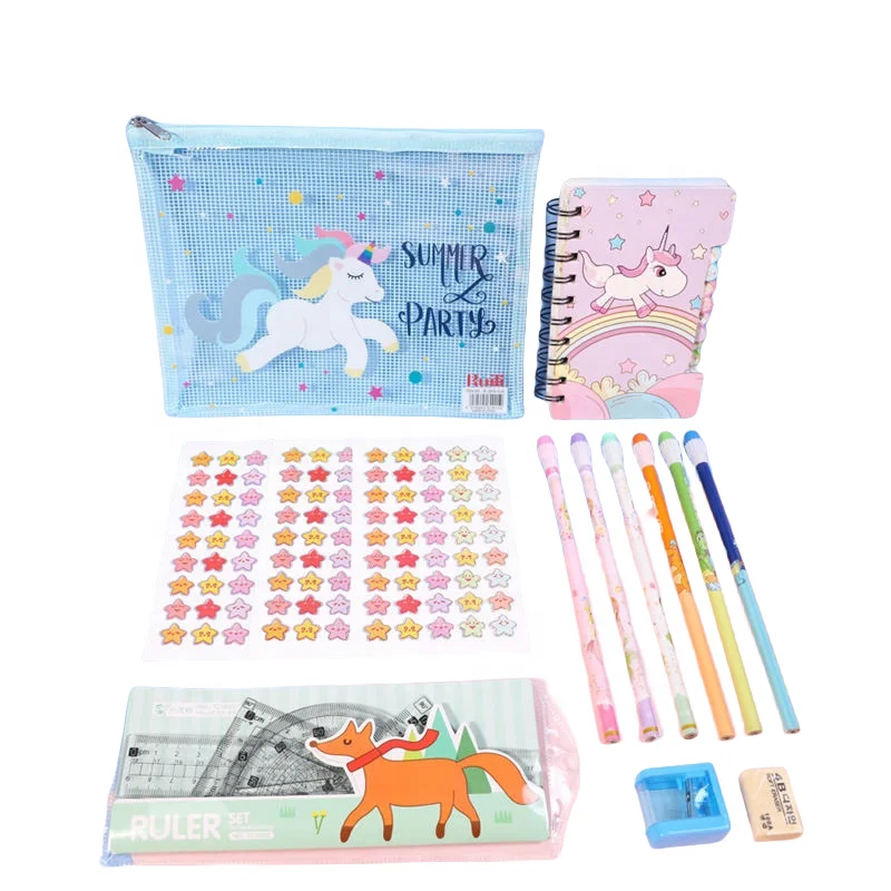 Copllent Cartoon Stationery Set Fantasy  Stationery Set Kids Essential School Supplies Primary Students Prizes