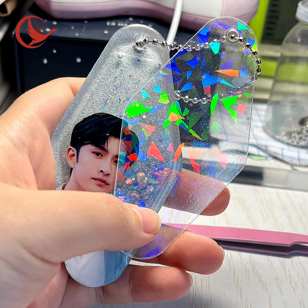 Holographic color coating transparent broken glass pattern waterproof cold layer laminating film factory price