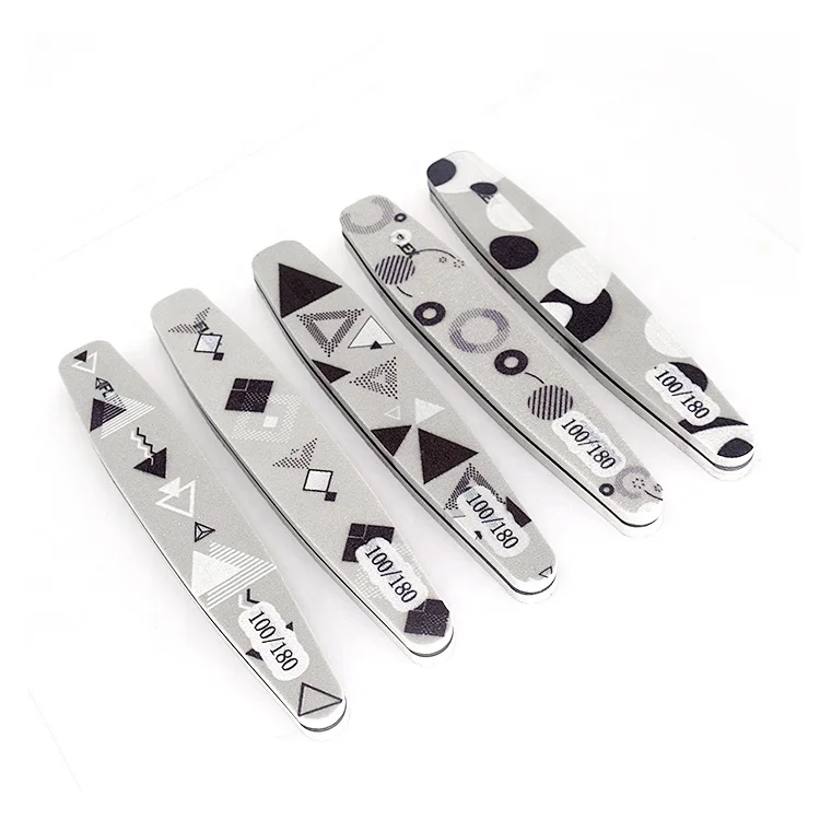 Free samples buffer nail files sponge sanding buffer and nail file 100/180 custom logo flower printed nail buffer and files