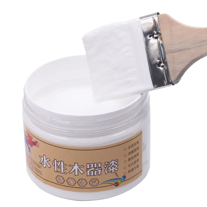 250g White Color Water-proof and Mildew-proof Water-based Woodwork Paint Craft Paints for Home Furniture Building Coating