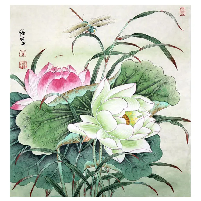 Wholesale Chinese handmade furniture decoration painting flower and fish painting