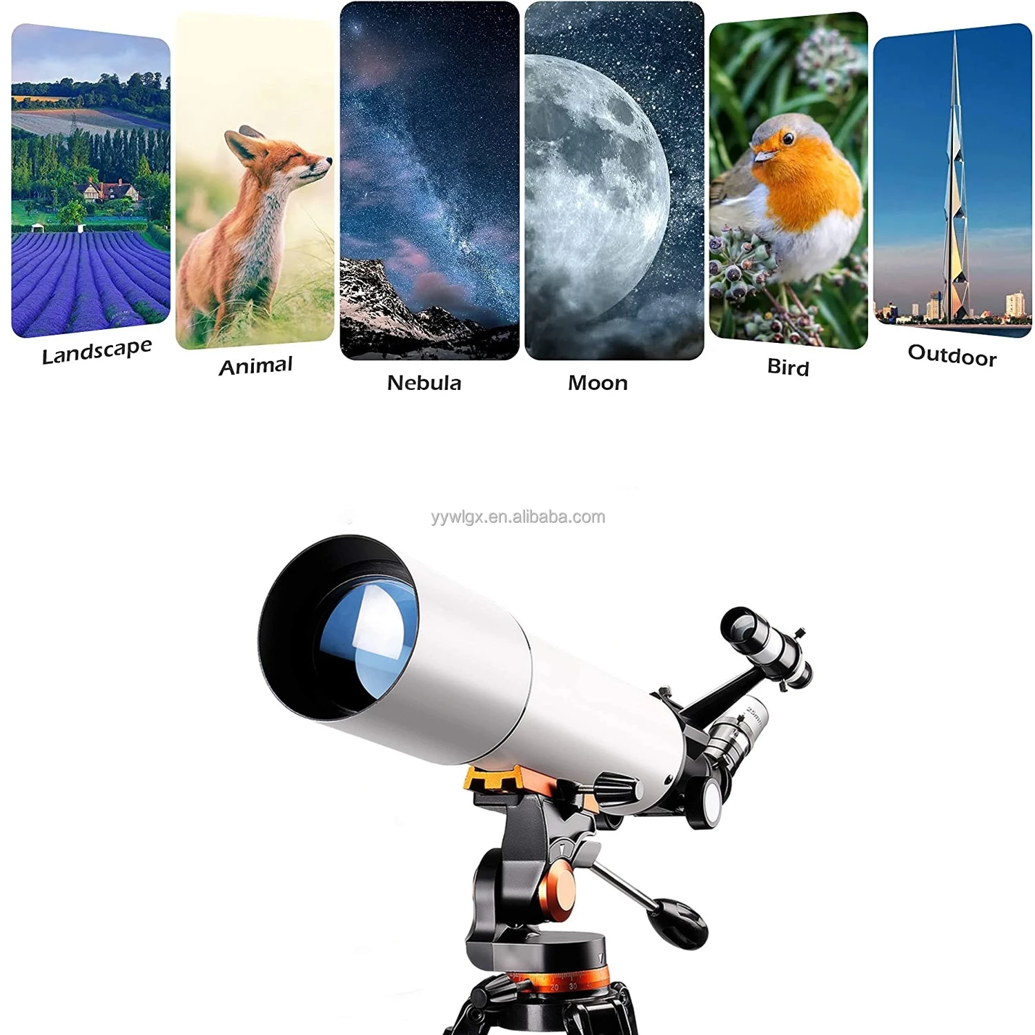 telescope 80500 80mm Aperture 500mm fical length  AZ Mount Refractor Professional Telescope with Tripod for Adults Kids