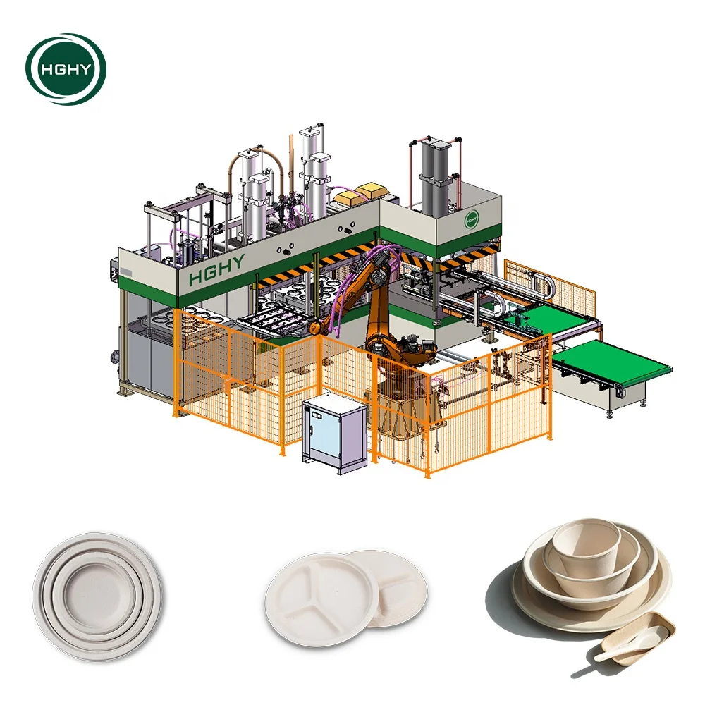 Полностью автоматическая линия по производству бумажных пищевых контейнеров из бамбукового волокна
