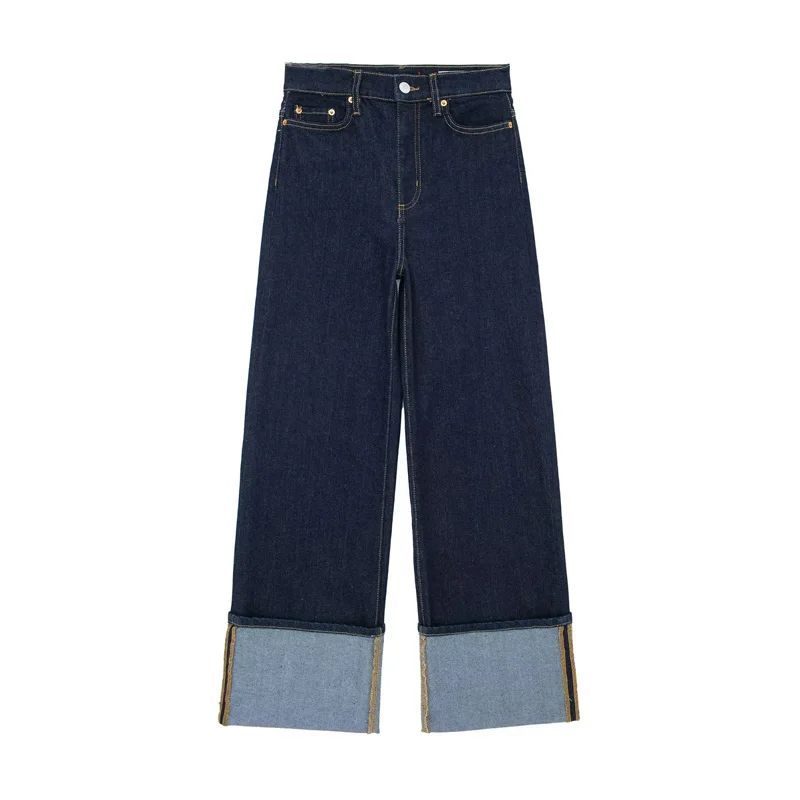 K025  New 2024 Spring Autumn Chic Side  Casual Pants Women Denim Trousers Clothing 4