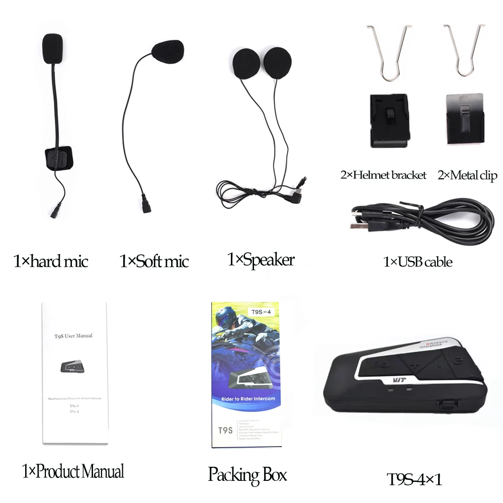 Wireless helmet bluetooth intercom for 4 riders,bluetooth motorcycle headset for helmets,bluetooth communicator