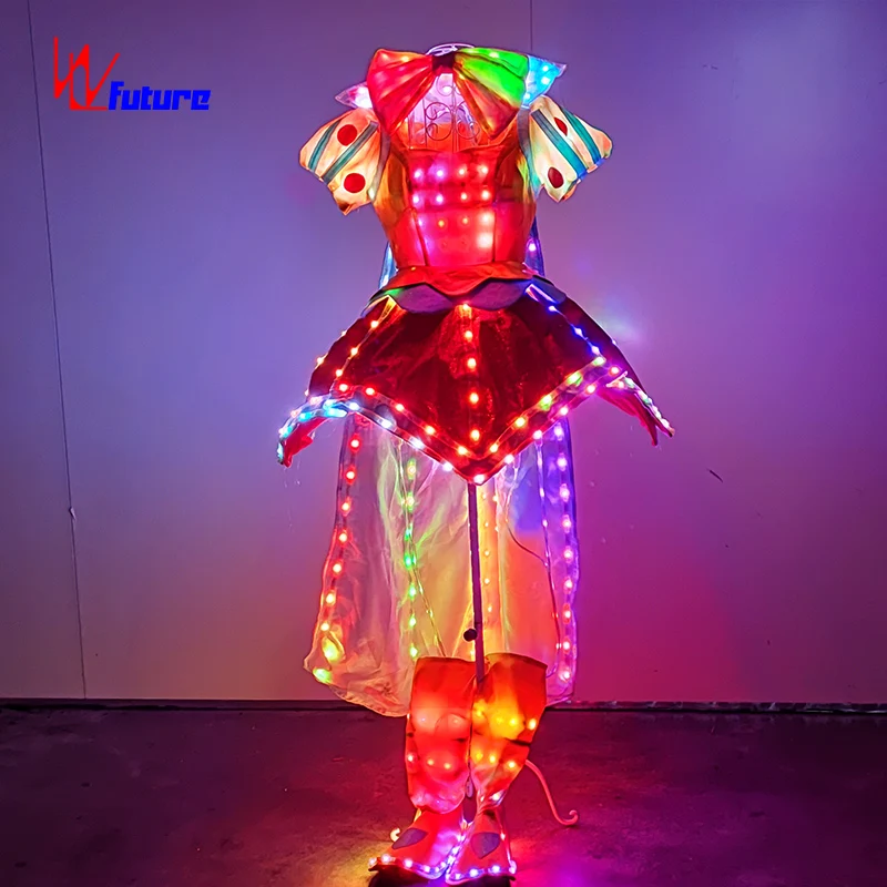 WL-0336 LED Light Girls Dancer Dress Stage Performance Wear Evening Party Dress Rave Fairy Costumes Romantic OEM Service 1 Piece