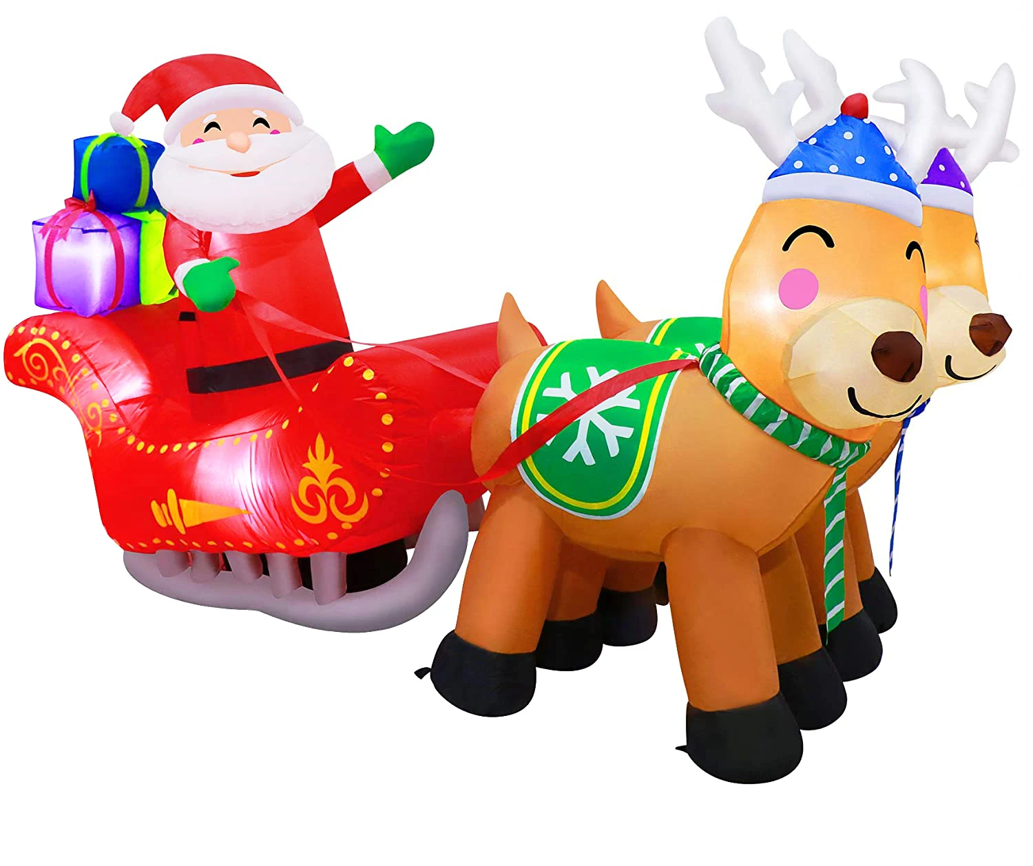 Надувной Санта-Клаус рождественские конфеты поезд с пингвином и полярным медведем надувные украшения для двора