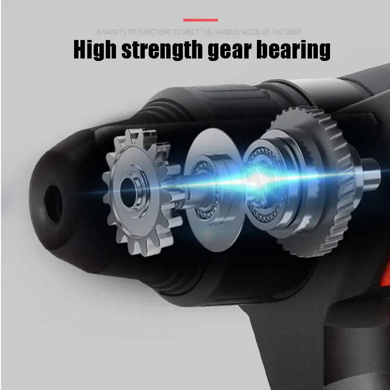  21V батарея бесщеточный Heavy Duty мощность молота сверлы аккумуляторная ударная дрель снос комплект Sds-plus Регулируемая Ручка 980