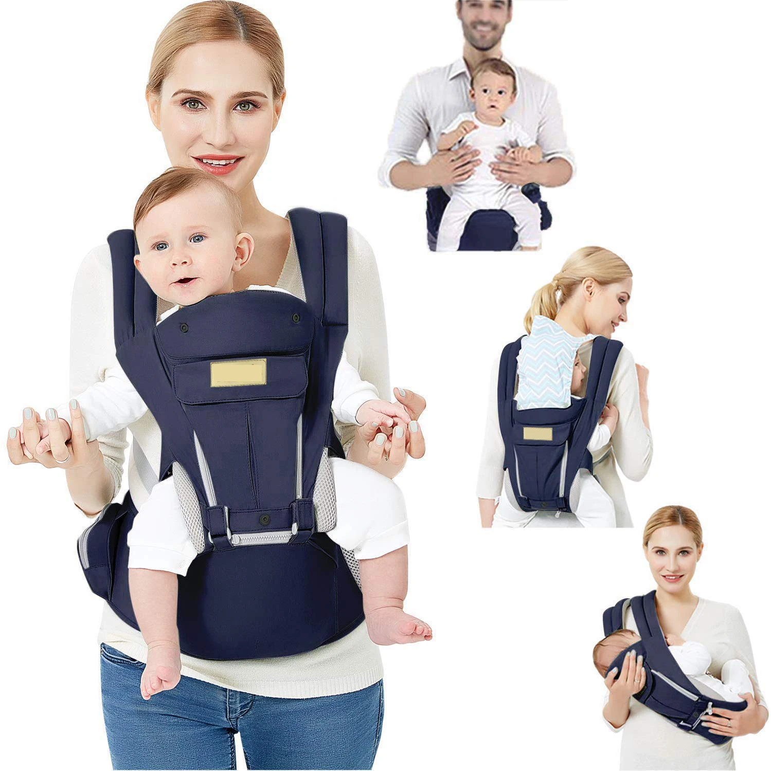 OEM Newborns Ergonomic Baby Carrier with Hip Seat, Soft and Breathable with Backpack ,Front and Back Baby Carrier for Travel