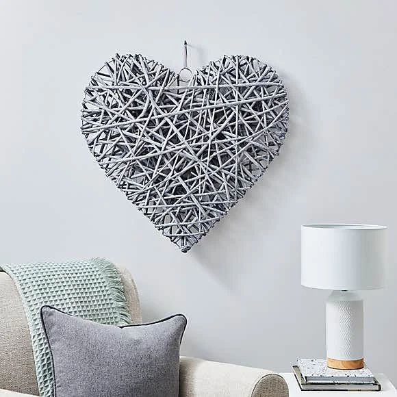 Wicker hanging heart for Christmas wicker heart wicker wreath for Christmas decoration