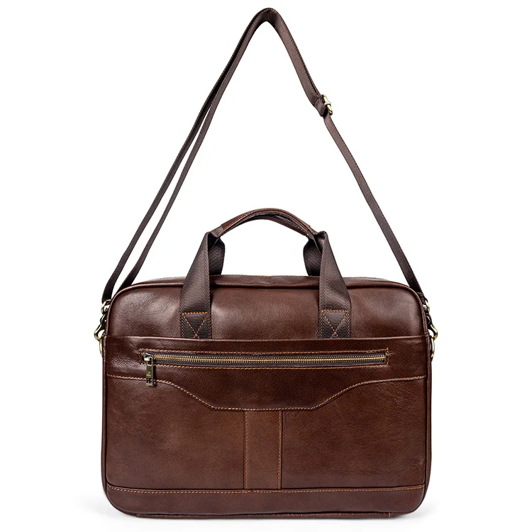 Fani Unique Design Fashion Handbag Business Briefcase For Men Top Grain Cowhide Leather Laptop Crossbody Bag Briefcase