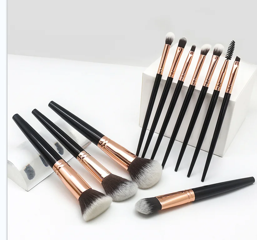 Luxury 11 Pieces  Makeup Brush Set  Custom Logo  Make Up Brushes With aluminium tube