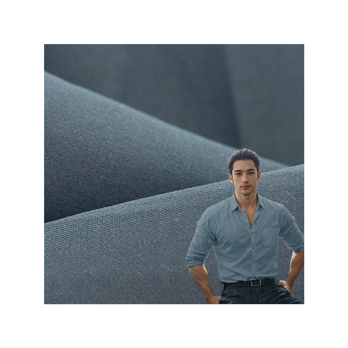 Custom Plain dyed 130gsm green woven texture 100% polyester shirt fabric for shirting from China manufacturer