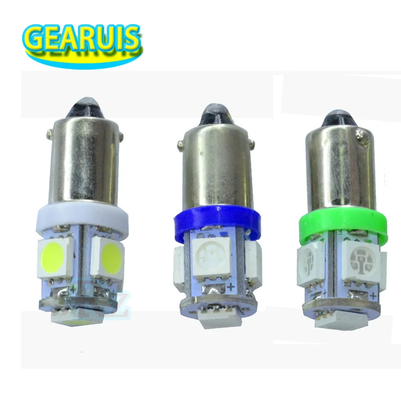 AC 6V 6.3V BA9S led T4W Non polar 5 SMD 5050 194 168 LED Bulbs 5 LED no ghost For Capacitors Pilot lamp pinball machine 6V