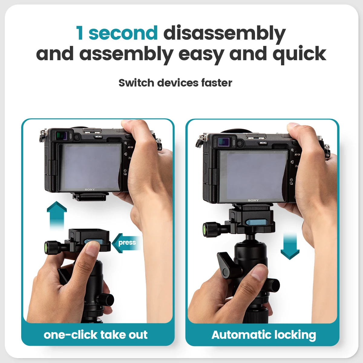 Quick Release Plate For Camera Tripod Ball Head With 1/4 Inch Screw Universal Arca-swiss Universal Quick Release Camera Plate