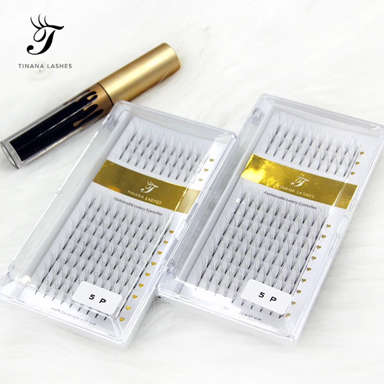 Individual Eyelash Clusters Private Label Faux Mink Eyelash Ribbon premade volume Lash Set Eyelash Extension Cluster