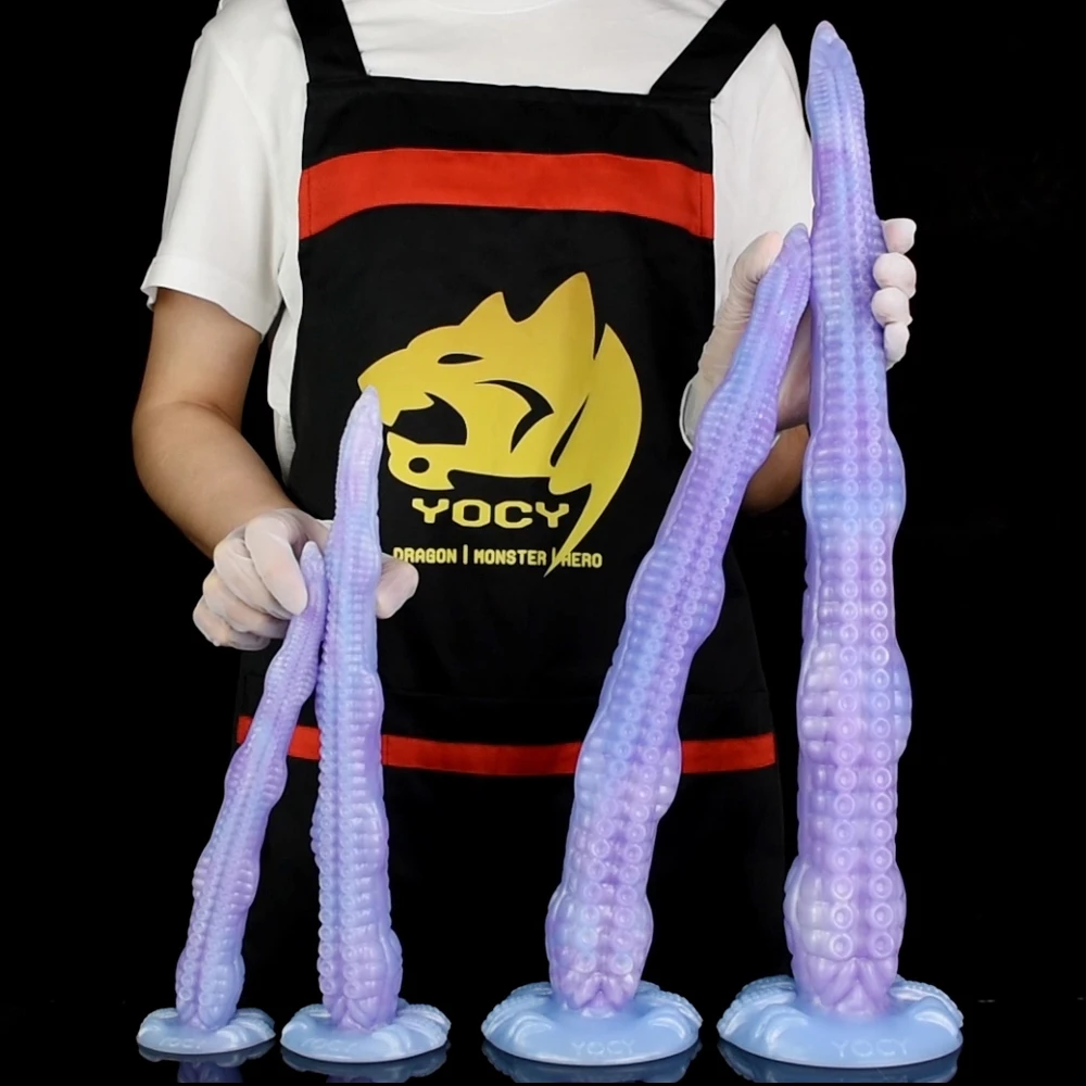 S M L XL Soft Tentacle Dildo Color Silicone Realistic Octopus Penis Adult Fantasy Anal Plug Holder Masturbation Massage