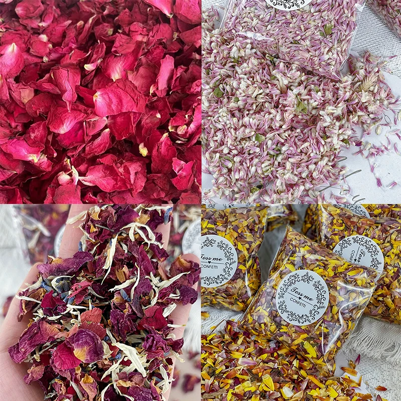 100% Natural Biodegradable Wedding Confetti Dried Flowers Confetti Dried Rose Petals For Bathing Spa Whitening Shower