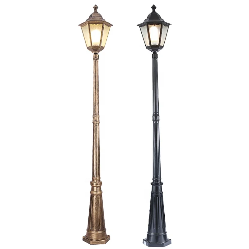 Professional manufacture outdoor decorative antique cast iron street lamp post led garden pole light