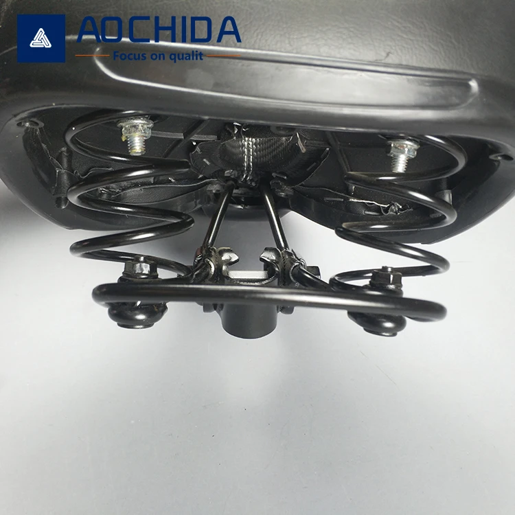 Leather sponge steel spring quality Bicycle saddle