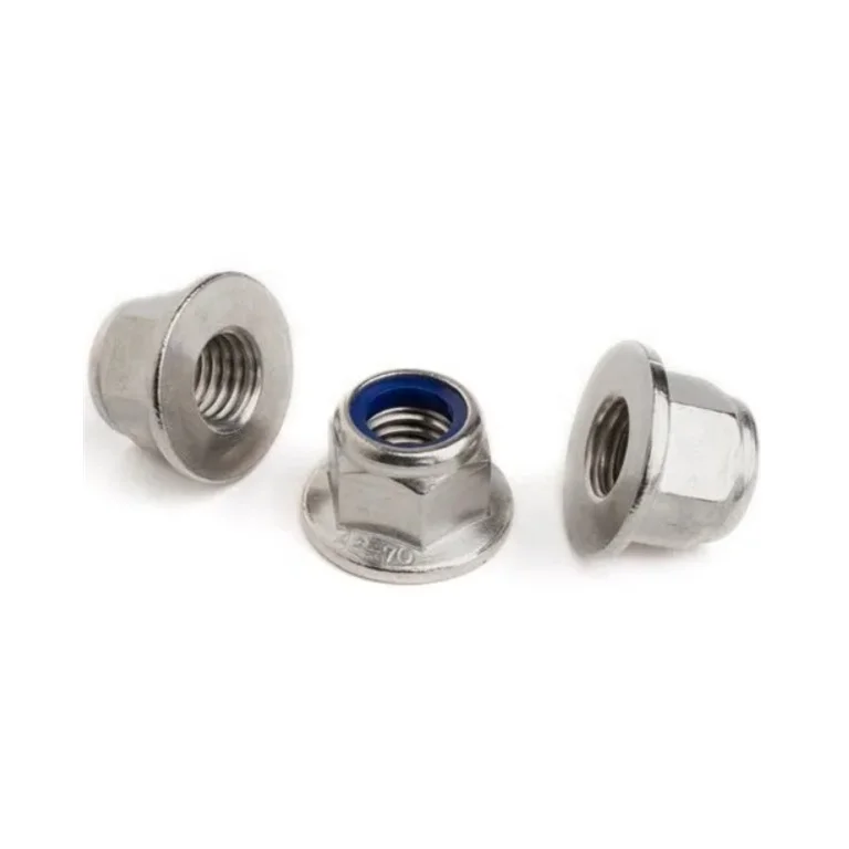 DIN6927 Stainless Steel Serrated Flange Nut Nylon Insert Lock Nut A2