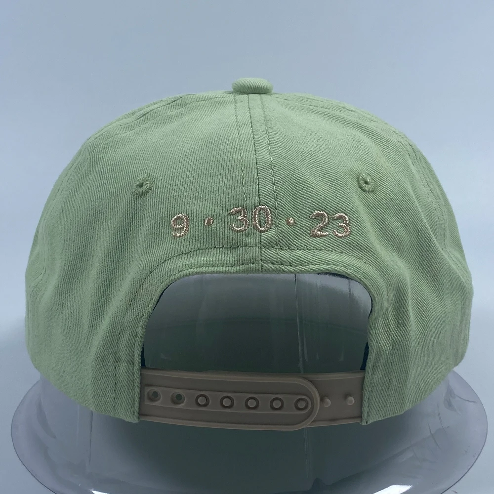 OEM fashion cotton flat bill low profile unstructured snapback cap with string custom embroidery logo 5 panel rope hats